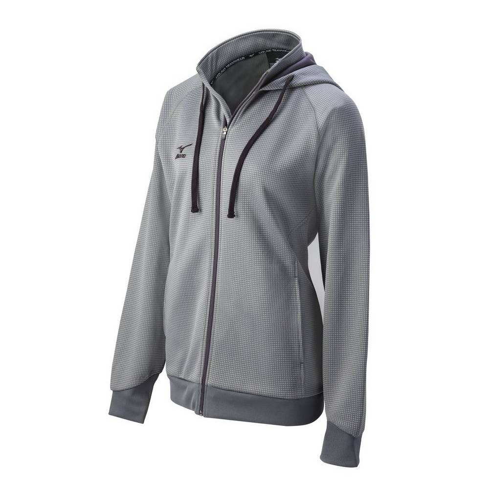 Mizuno Women's Pro Full Zip Hoody Hoodie Grey (440579-TJG)